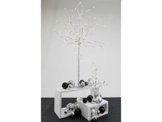 Baum silber mit 240LED 180cm warmweiss, für Innen