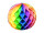 honeycomb ball multicolored Ø 40cm, paper, flame-retardant