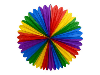 foldable rosette in colorful paper Ø 60cm, flame retardant