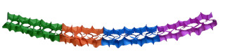 Papiergirlanden klein bunt 200cm x Ø 8cm, 10 Stück schwer entflammbar