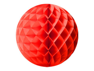 boule alvéolée rouge Ø 40cm, papier, ignifuge