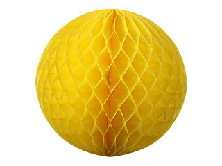 boule alvéolée jaune Ø 40cm, papier, ignifuge