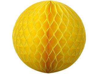 boule alvéolée jaune Ø 50cm, papier, ignifuge