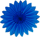 Faltrosette blau Ø 35cm Papier, schwer entflammbar