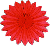 Faltrosette rot Ø 35cm Papier, schwer entflammbar