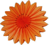 Faltrosette orange Ø 35cm Papier, schwer entflammbar
