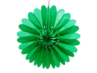 folding rosette green Ø60cm, paper, flame-retardant