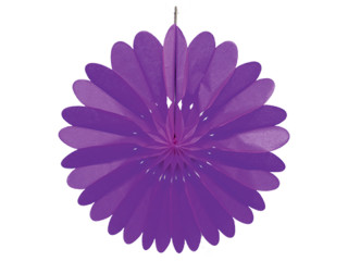 folding rosette violet Ø60cm, paper, flame-retardant