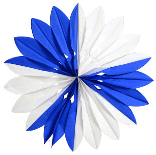 Faltrosette blau/weiss Ø60cm Papier, schwer entflammbar