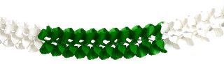 Papiergirlande grün/weiss Ø15cm, 4m,schwer entflammbar