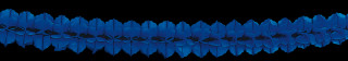 Papiergirlande gross blau Ø25cm,10m,schwer entflammbar