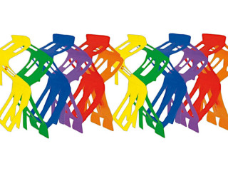 Wabengirlande bunt 10 x 30cm, L 4m, Papier schwer entflammbar