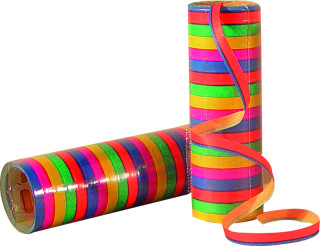 Papierluftschlangen bunt 1 Rolle = 20 St.à 7mm x 6m schwer entflammbar
