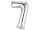 Folienballon XL silber H 86 x 58cm, Zahl 7