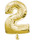 Folienballon XL gold H 86 x 58cm, Zahl 2