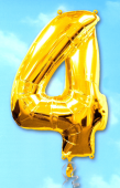 Folienballon XL gold H 86 x 58cm, Zahl 4