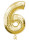 Folienballon XL gold H 86 x 58cm, Zahl 6