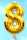 Folienballon XL gold H 86 x 58cm, Zahl 8