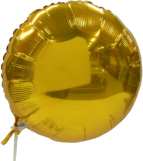 Folienballon UNI gold metallic, rund flach Ø 40cm