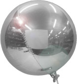 Folienballon Kugel silber metallic, Ø 40cm