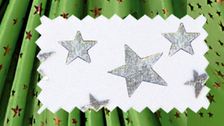 Star Night Stoff weiss/silb. 112cm Sterne silber 8-16mm Polyester