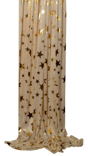 Giant Star Stoff beige/gold 106cm Sterne gold 3 - 7cm Polyester