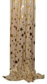 Giant Star Stoff beige/gold 106cm Sterne gold 3 - 7cm...