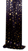 Giant Star Stoff blau/gold 150cm Sterne gold 3 - 7cm...