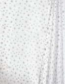 Stoff Kosmos 150cm weiss-silber 72% Polyester, 28% Folie