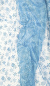 Snow Symphonie Stoff türkis 145cm mit weissen...