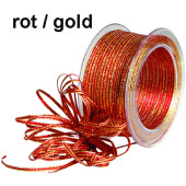 Luxus-Litzeband rot/gold 3mm x 100m/Rl.