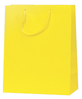 Tragetasche Color mittel gelb, 17,8 x 9,8 x H 22,9cm mit Kordel-Henkel, matt