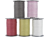 Ringelband Poly Glitter silber, 10mm x 150m