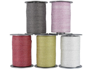 Ringelband Poly Glitter rot, 10mm x 150m