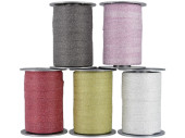 Ringelband Poly Glitter schwarz, 10mm x 100m