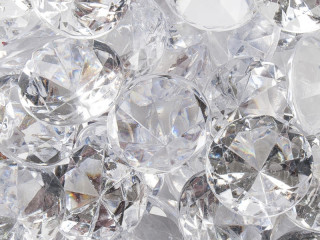 diamants acrylique clair 32mm, 100ml, env. 6 pièces