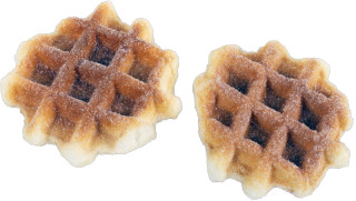Waffeln mit Zucker 2 Stück 8 x 9 x 2,5cm