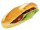 Baguettebrötchen belegt mit Salat, Käse, Tomate, Wurst 21 x 8 x 6,5cm