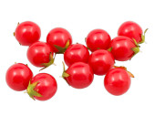 Cherry-Tomaten 12er Set rot mit Blättern, Ø 3cm