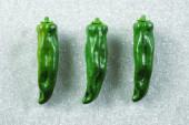 Paprika spitz grün 3er Set 16cm lang Kunststoff