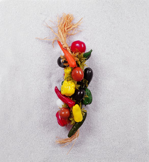 Gemüsezopf gross bunt 55cm 22-tlg. PVC