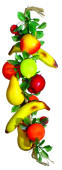 Obstzopf bunt 12-tlg. 50cm Kunststoff/Bast