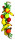 Obstzopf bunt 12-tlg. 50cm Kunststoff/Bast