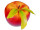 Apfel gross gelb/rot Ø 15cm