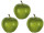 Apfel grün 3er Set 7.5 x 6,5cm PVC