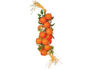 Orangenzopf orange/grün 50cm lang mit 20 Orangen