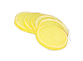 Zitronen-Scheibe gelb 6erSet Ø 6cm PVC