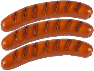 Bratwurst rot gegrillt "Querschnitte" 3 Stück, Ø 3 x 16,5cm