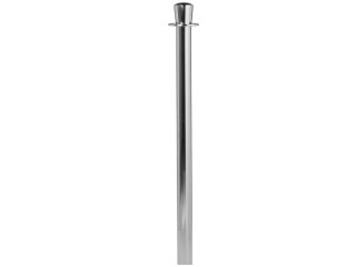Personenleitsystem Classic Stange 100cm chrom flache Spitze, 4-Wege-Halter