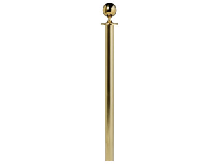 Personenleitsystem Classic Stange 100cm gold Kugel-Spitze, 4-Wege-Halter